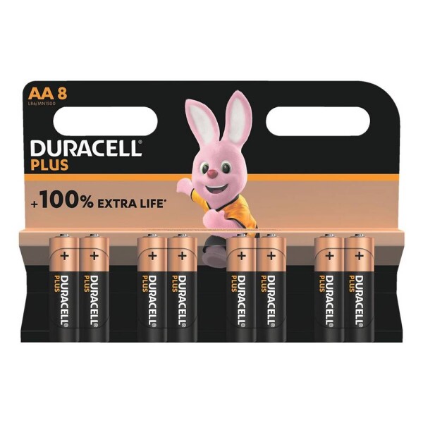 Duracell Plus-AA K8 tužková batéria typu AA alkalicko-mangánová, 1.5 V, 8 ks; Plus-AA K8