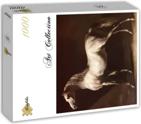 GRAFIKA Štvorcové puzzle Cheval Arabe Gris-Blanc