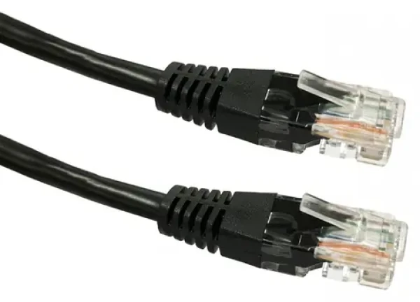 UTP patchkábel Cat.5e 5m čierny / Patch kábel / RJ45 / medené vodiče
