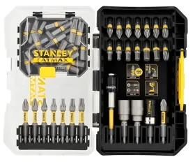Stanley STA88559-XJ / Sada rázových bitov a nástavcov / 1/4" / 2 magnetické držiaky / 55 ks (STA88559-XJ)