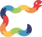 GOKI Podlahové obrysové puzzle Had XXL 12 dielikov