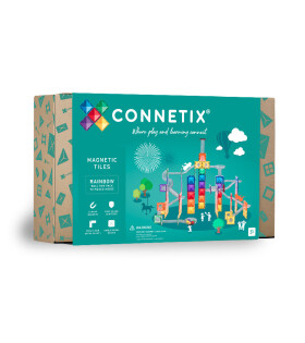 Connetix Connetix Tiles - Magnetická Stavebnica Dúhová Guličková Dráha 92 ks