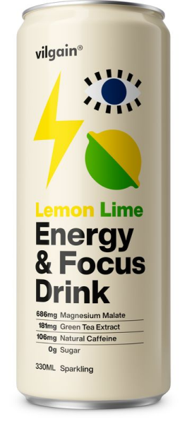 Vilgain Energy & Focus Drink – citrón a limetka 330 ml