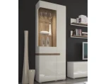 Vysoká vitrína Linate, biely lesk/dub, ľavá%