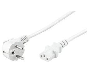 MicroConnect Sieťový napájací kábel Schuko 90° uhol - C13 5m biela (PE010450W)