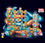 Mamido Mamido Magnetická svítící stavebnice kuličková dráha 252 dílů XXL