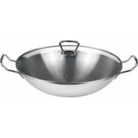 Pánev WOK nerezová se skleněnou pokrievkou – Ø 36 cm – Kunming - Fissler - Fissler