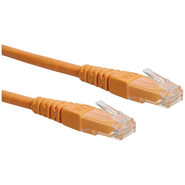 Roline 21.15.1537 RJ45 sieťové káble, prepojovacie káble CAT 6 U/UTP 1.00 m oranžová netienený 1 ks; 21.15.1537