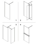 HOPA - Walk-in sprchovací kút LAGOS GOLD NEW 200 - Farba rámu - Zlatá, Rozmer A - 120, Rozmer C - 200, Výplň - Matné bezpečnostné sklo - 8 mm BCLAGO12BGFN2