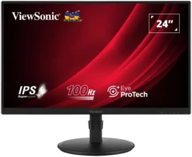 24" ViewSonic VA2408-HDJ čierna / Monitor / IPS / 1920 x 1080 / 100 Hz / 5ms / 250 cd/m2 / HDMI + DP + VGA / Pivot / VESA (VA2408-HDJ)