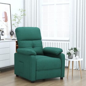 VidaXL vidaXL Fotel rozkładany, tmavoZelený, tapicerowany tkaniną