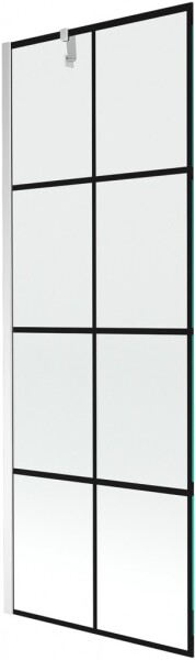 MEXEN/S - Next vaňová zástena FIX 70 x 150, čierna dekor, chróm 895-070-000-00-77-01