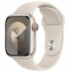 Apple Watch Series 9 GPS + Cellular, 41mm Koperta z aluminium w farbaze księżycowej powiaty z paskiem sportowym w farbaze księżycowej powiaty - M/L