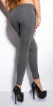 Sexy treggings with leatherlook in front grey XL