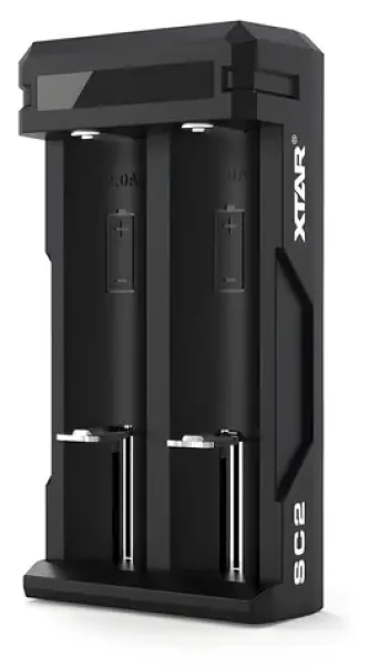 Xtar Nabíjačka batérií 18650 čierna / Nabíjačka / USB-C / 2x Li- ION / LED indikácia (SC2)