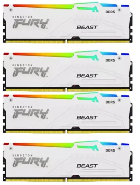 Kingston Fury Beast White RGB 128GB (4x32GB) DDR5 5600MHz / CL40 / DIMM / XMP (KF556C40BWAK4-128)