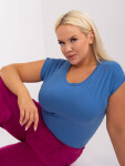 Tmavě modré dámské triko plus size BASIC FEEL GOOD M