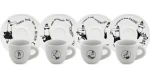 Bialetti Carousel / Set hrnčekov na espresso s tanierikom / 4 ks (Y0TZ033)