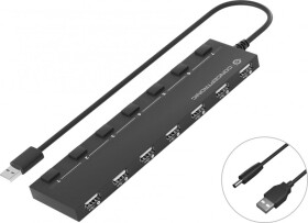 Conceptronic CONCEPTRONIC USB-Hub 7-Port 2.0 ->7x2.0 extra o.Netzteil sw
