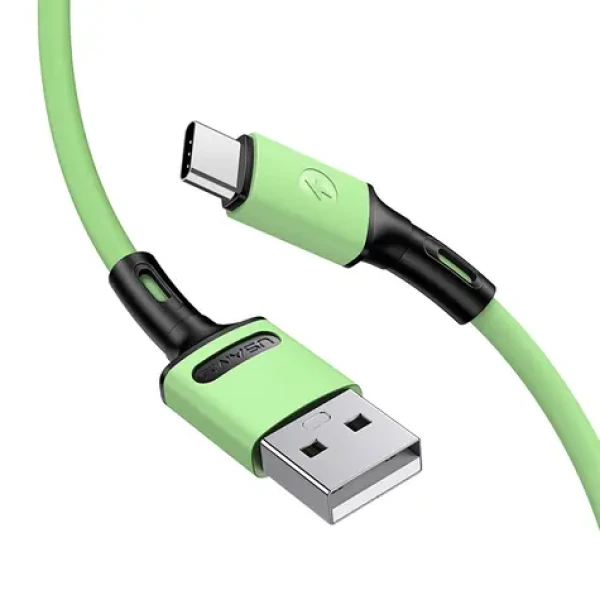USAMS SJ436 U52 Rýchly Dobíjací a Dátový Kábel USB Type-C 1m zelená (6958444989051)