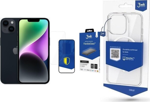 Apple iPhone 14 128GB Midnight (MPUF3) + FlexibleGlass + Etui MagCase
