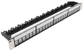 Xtendlan 19" čierna / Patch panel / 24 portov / tienený / 4X vyberateľný modul / 1U (PP19-24N-N)