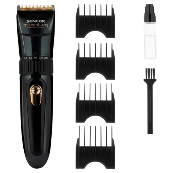 Sencor SHP 8900BK čierna / Zastrihávač vlasov / 4 nadstavce / 1-12mm (8590669307272)