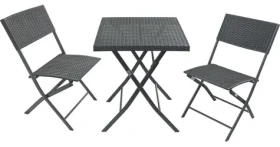 Cattara GRADO 2+1 / Kempingový set stôl a stoličky / PE ratan / kov / nosnosť stola 50 kg (13499)