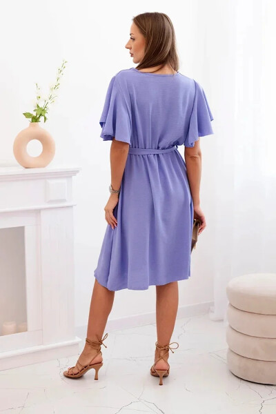Šaty s vrstveným výstrihom fialové UNI