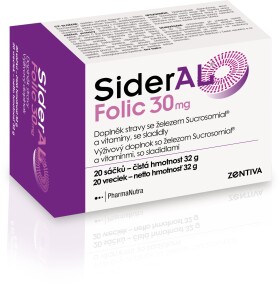 SIDERAL Folic 30 mg 20 vrecúšok