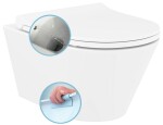 SAPHO - AVVA CLEANWASH závesná WC misa s bidet. spŕškou, Rimless, 35,5x53cm, biela 100312