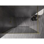 MEXEN/S - Kyoto-XF Sprchová zástena WALK-IN s rámom 110 x 202, grafit 10 mm, zlato kefovaná 800-110-104-55-40-X