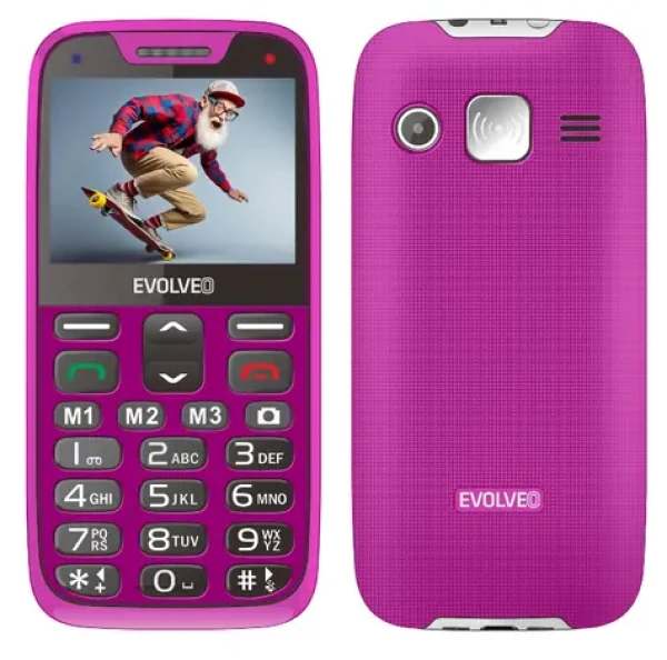 Evolveo EasyPhone XR + stojan ružová / 2.3 "/ SOS / Bluetooth / FM / microSD (EP-601-XR-PK)