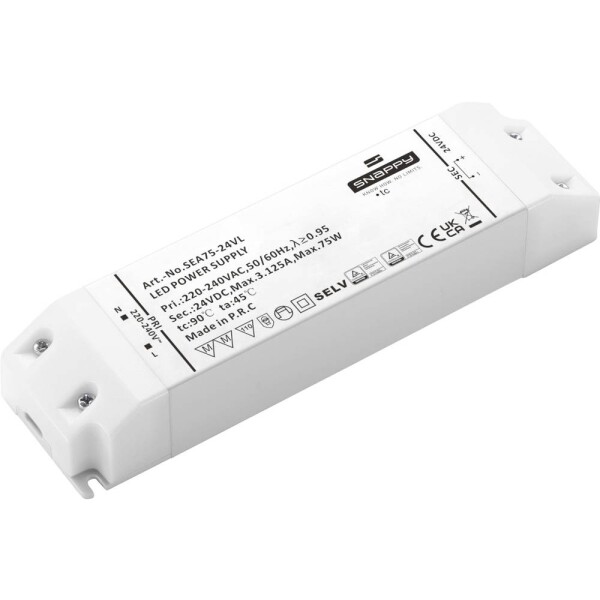 Dehner Elektronik SEA 75-24VL LED driver konštantné napätie 75 W 3.12 A 24 V/DC ochrana proti prepätiu, prepätia, schválenie nábytku; SEA 75-24VL