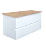 Kúpeľňová skrinka s krycou doskou SAT B-Way 99x50x45 cm biela lesk BWAY2100WDOAK BWAY2100WDOAK