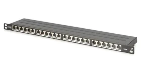 Digitus CAT6A High Density čierny / Patch panel / 19" / 24 portov / tienený / 0,5U (DN-91624S-SL-SH)
