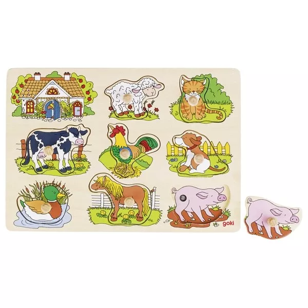 Goki Goki Zvukové puzzle - zvieracie zvuky z farmy