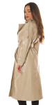 Sexy Musthave leather look coat / Trenchcoat BEIGE S