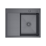 VELAZO VELAZO - Oceľový drez 58 x 48, grafit, s odkvapkávačom VELAZ5848RB