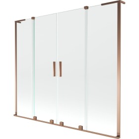 MEXEN/S - Velar L Duo dvojkrídlová posuvná vaňová zástena 180 x 150, transparent, ružové zlato 896-180-003-02-60