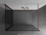 MEXEN/S - Kioto Sprchová zástena WALK-IN 100 x 90, čierny vzor, meď kartáčovaná 800-100-212-65-70-090