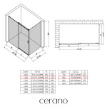 CERANO - Sprchovací kút Santoro Ľ/P - 8 mm - chróm, transparentné sklo - 110x80x195 - posuvný CER-8050BD7351