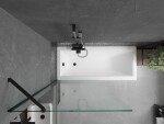 MEXEN/S - Cubik obdĺžniková vaňa 150 x 70 cm s panelom + vaňová zástena 90, transparent, čierna 550315070X9509000070