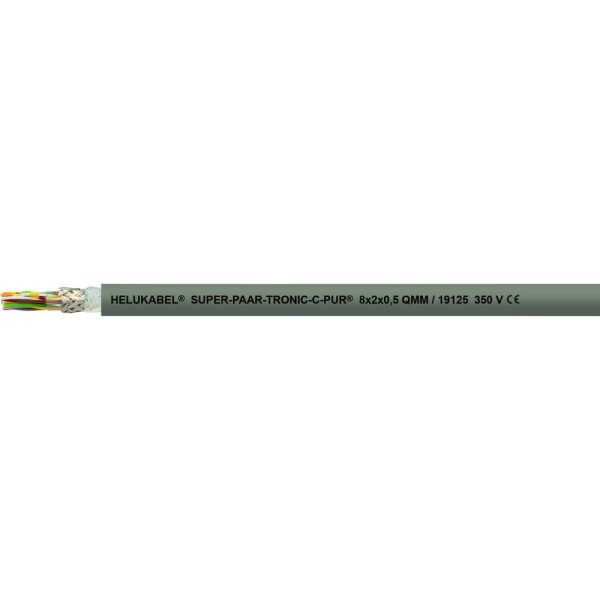 HELU 19131 vedenie ťažnej reťaze S-PAAR-TRONIC-C-PUR 8 x 0.75 mm² sivá 100 m; 19131