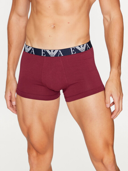 Pánske boxerky 3PACK 111357 3F715 13911 bielo-vínové-tm.modré - Emporio Armani M