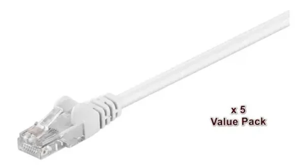MicroConnect CAT5e U/UTP VALUEPACK 15m biela / PVC / 5ks (V-UTP515WVP)
