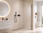 CERANO - Sprchová zástena Walk-in Orbis - Pravá - 8 mm - čierna matná, mliečne sklo - 80x200 CER-999921