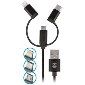 Forever 3IN1 Dátový kábel Lightning amp; microUSB amp; USB-C čierna (DATAPIP5-MICBKK)