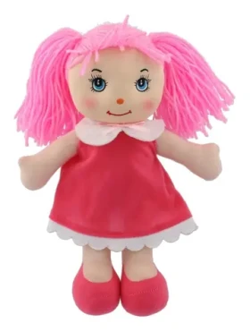TEDDIES Bábika Mazlinka handrová s ružovými vláskami