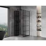 MEXEN/S - Mist-F sprchovací kút skladacie dvere ľavá 80 x 80, čierna kratka, čierna 8A6T-080-080-70-77-L